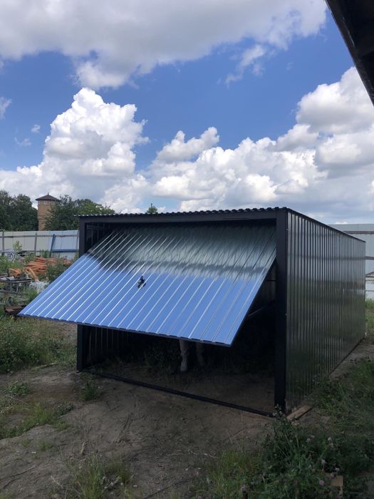 Гараж з підйомними воротами, оцинкованный гараж