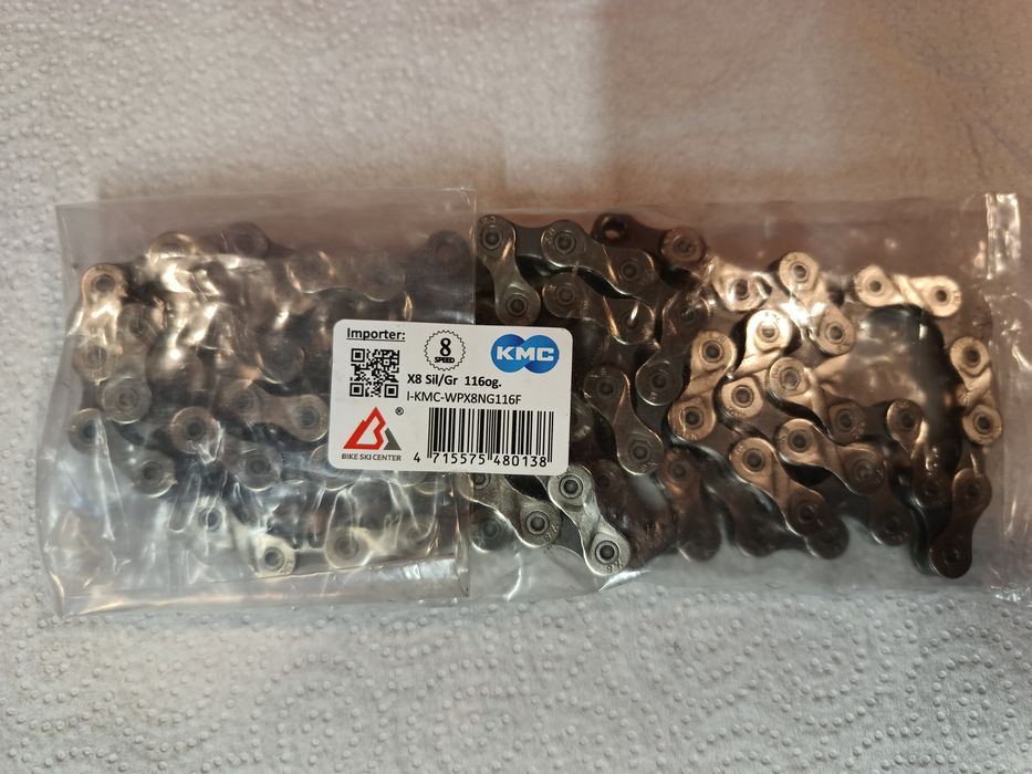 Łańcuch rowerowy KMC X8 116 ogniw spinka