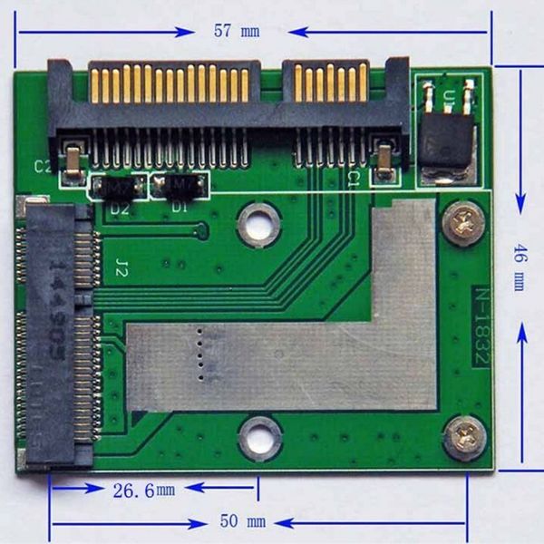 Conversor/ Adaptador de Discos mSATA SSD para SATA 2.5" - NOVO