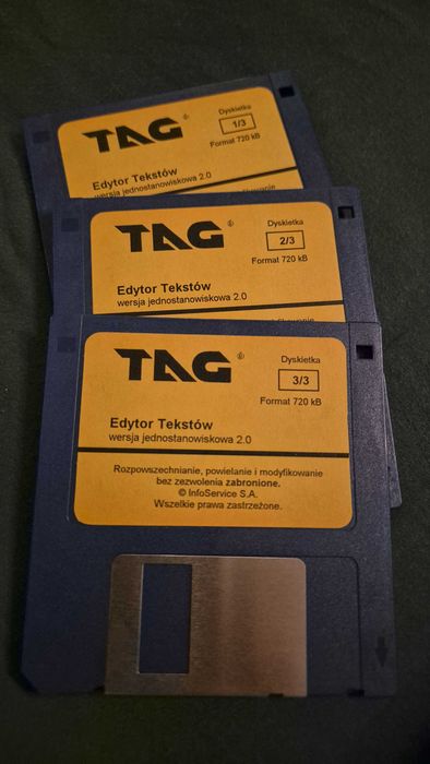 Edytor tekstu TAG 2.0 na dyskietkach 3,5" Retro