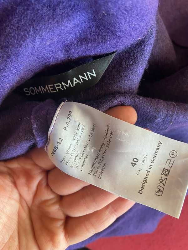 Sommermann zakiet marynarka wełna wool fiolet purpura l xl 42 40