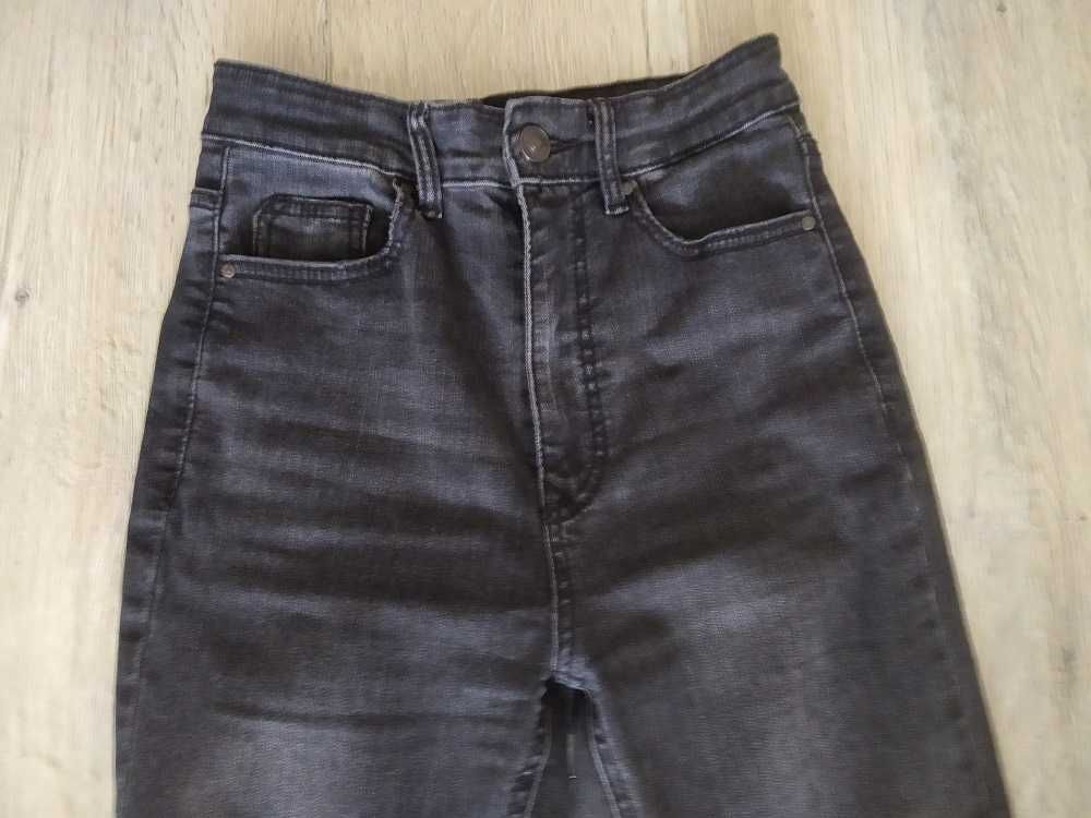 SPODNIE jeansy czarne STRADIVARIUS dzwony dziewczęce młodzieżowe r. 34