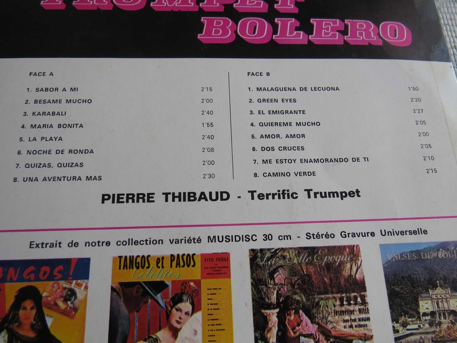 Płyta winylowa TRUMPET BOLERO Pierre Thibaud  LP