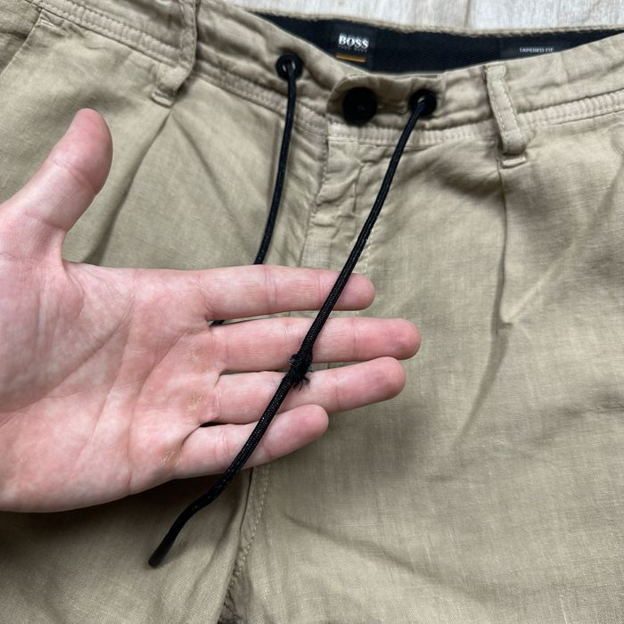 Штани лляні Hugo Boss Чіноси