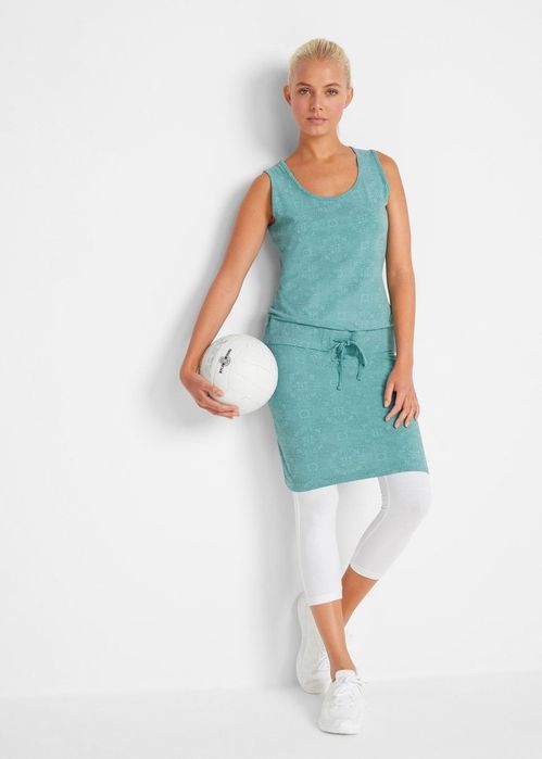 B.P.C komplet turkusowa tunika + białe legginsy ^56/58