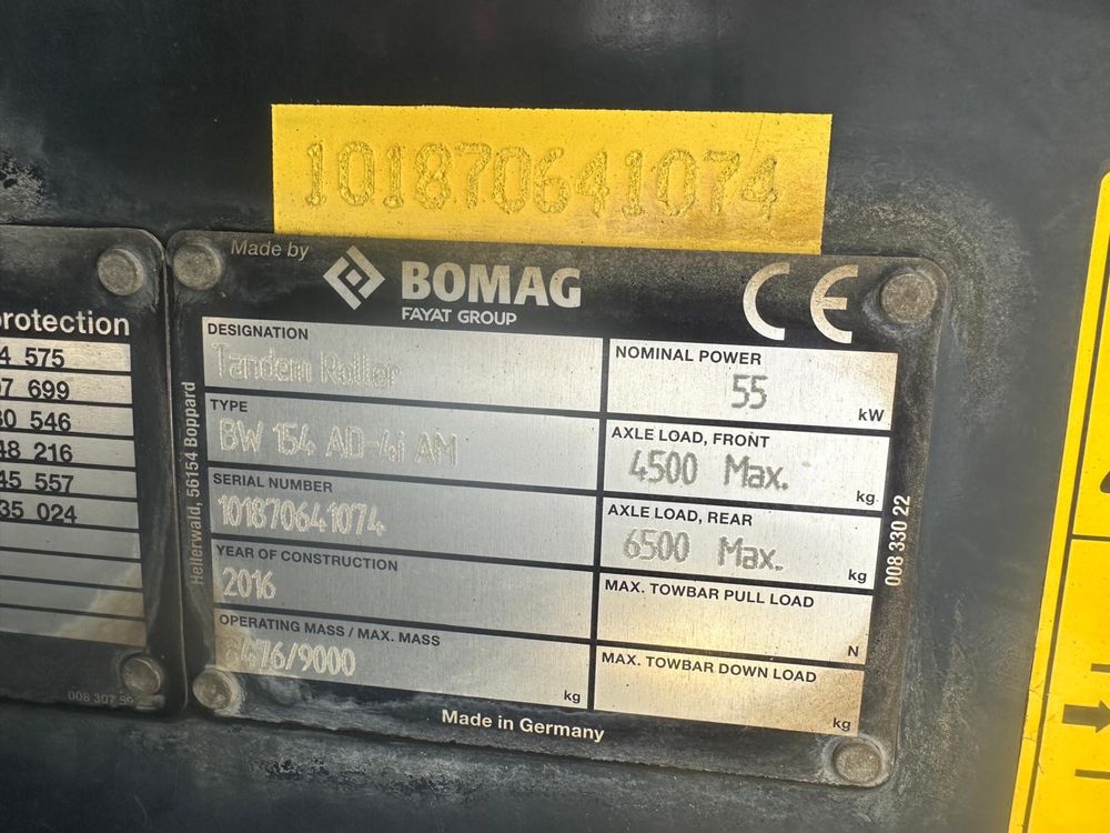 Walec Bomag BW 154 AP-4i rok 2016 Hamm/Dynapac Sprowadzony .