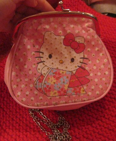 детская для девочка КИТТИ kitti розовая сумка сумочка на длинной цепи