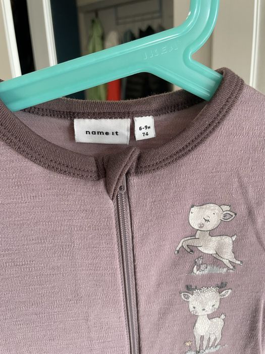 Piżamka rampers merino name it wełna 74
