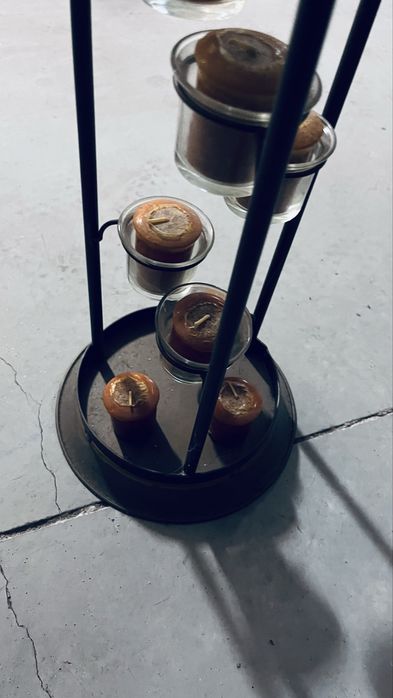 Porta-velas vintage em metal cobreado