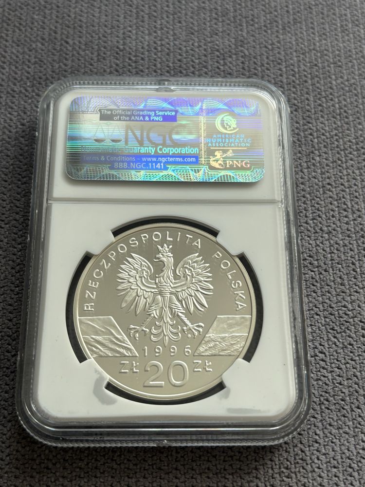 Jeż 20 zł z 1996 roku PF 69 Ultra cameo