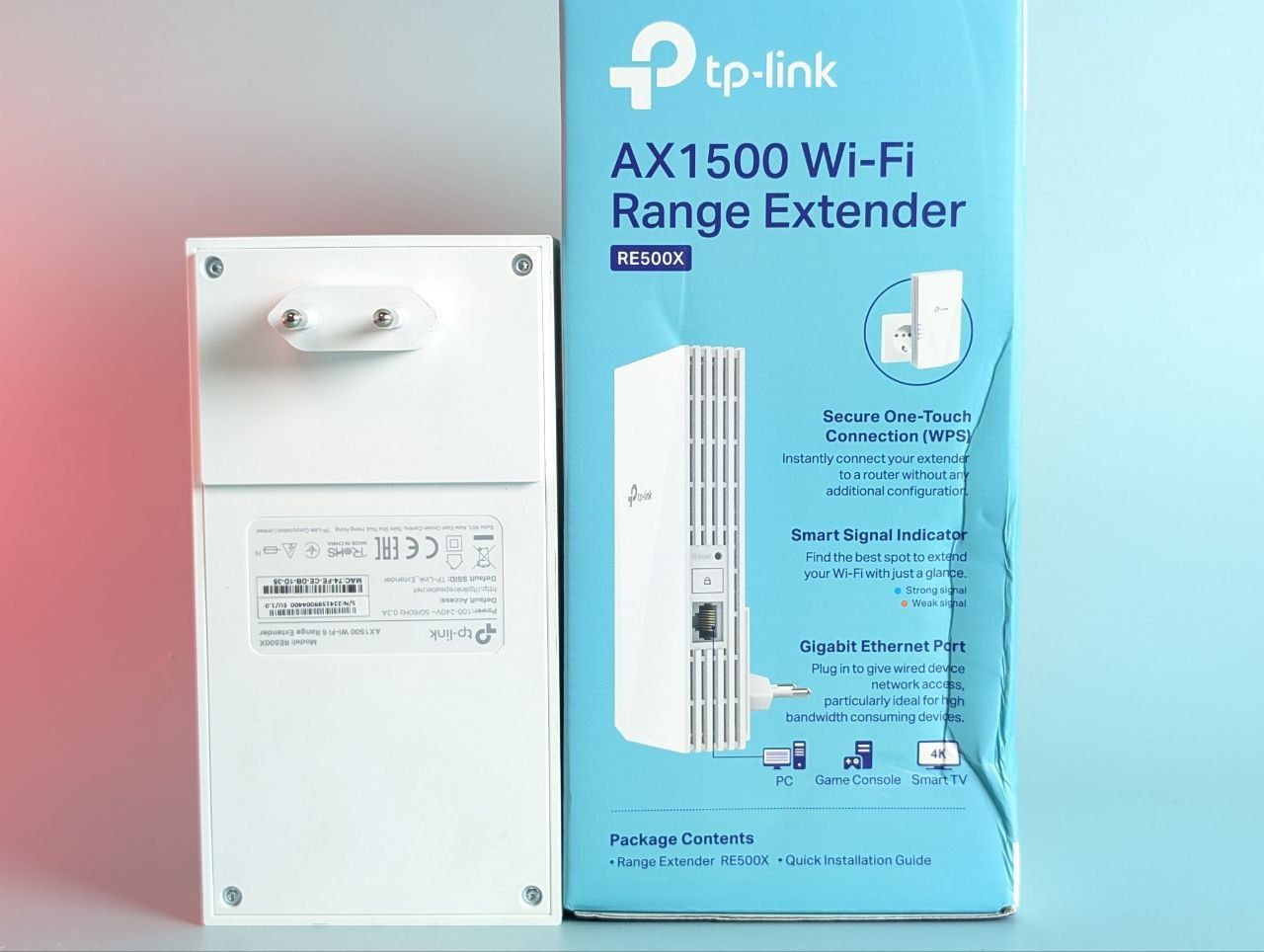 Ретранслятор TP-LINK RE500X WiFi6/AX1500/1Гбит/с/Поддержка MESH