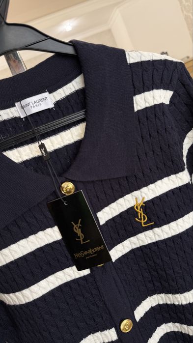 Кофта поло ysl с длинным рукавом