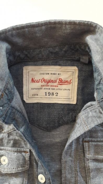 NEXT Original Brand śliczna koszula blue cotton denim r 2 - 3 l / 98