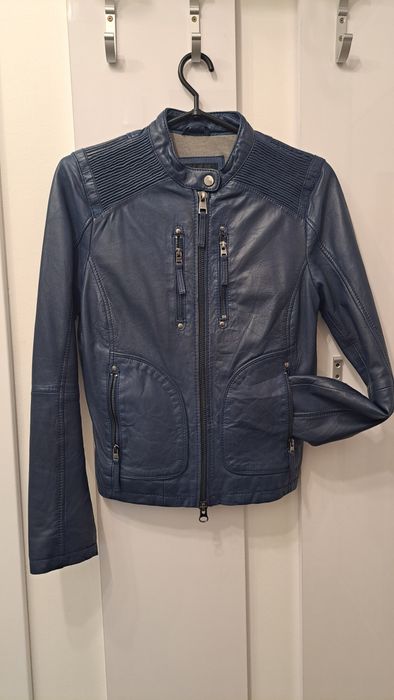 Kurtka skórzana damska, ramoneska,rozmiar 38, skóra owcza, podszewka b