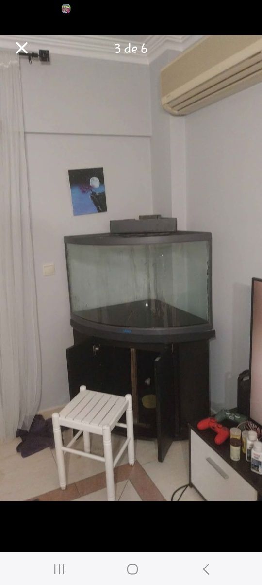 Aquario 350 litros de canto com filtro termostato