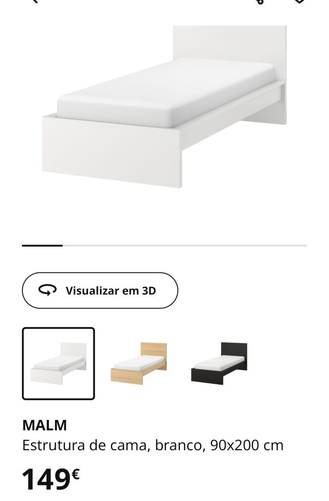 Cama de solteiro Malm IKEA possibilidade de entrega