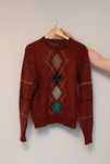 Ciepły sweter vintage w romby