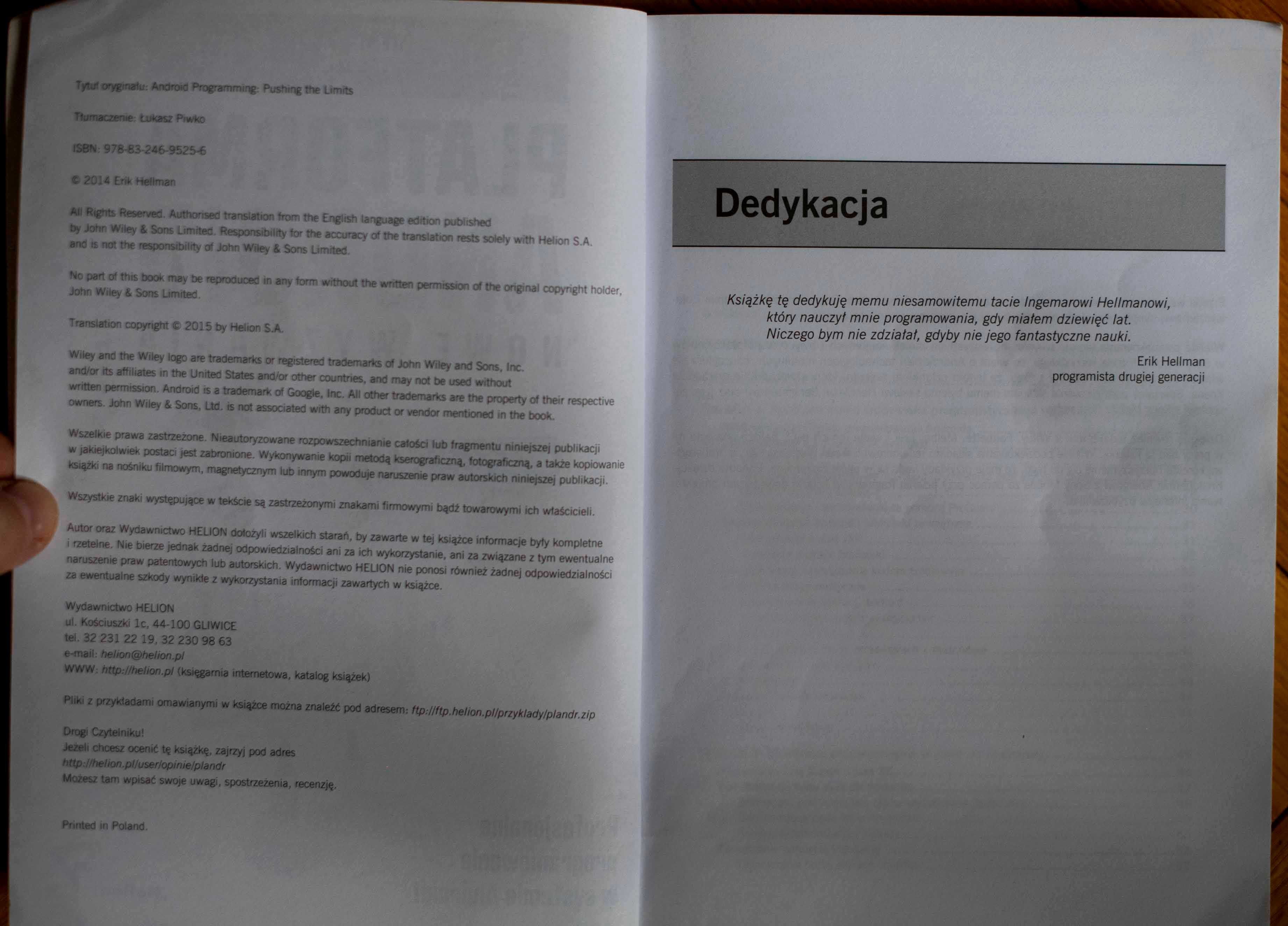 Platforma Android Nowe wyzwania Erik Hellman Wydawnictwo Helion