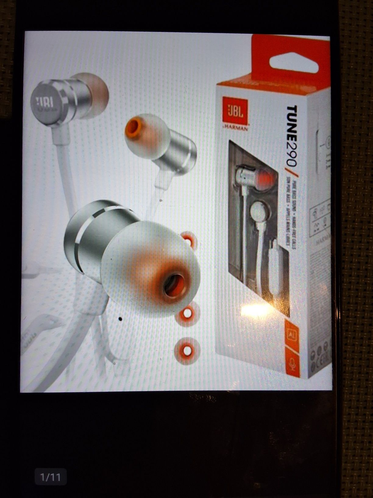 Słuchawki dokanałowe JBL Tune290 silwer