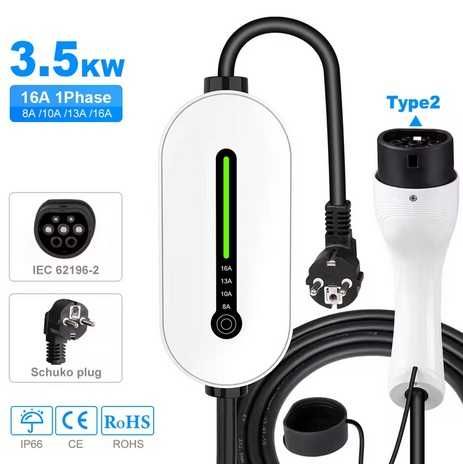 carregador tipo 2 veículo elétrico 3.5Kw 8A/16A