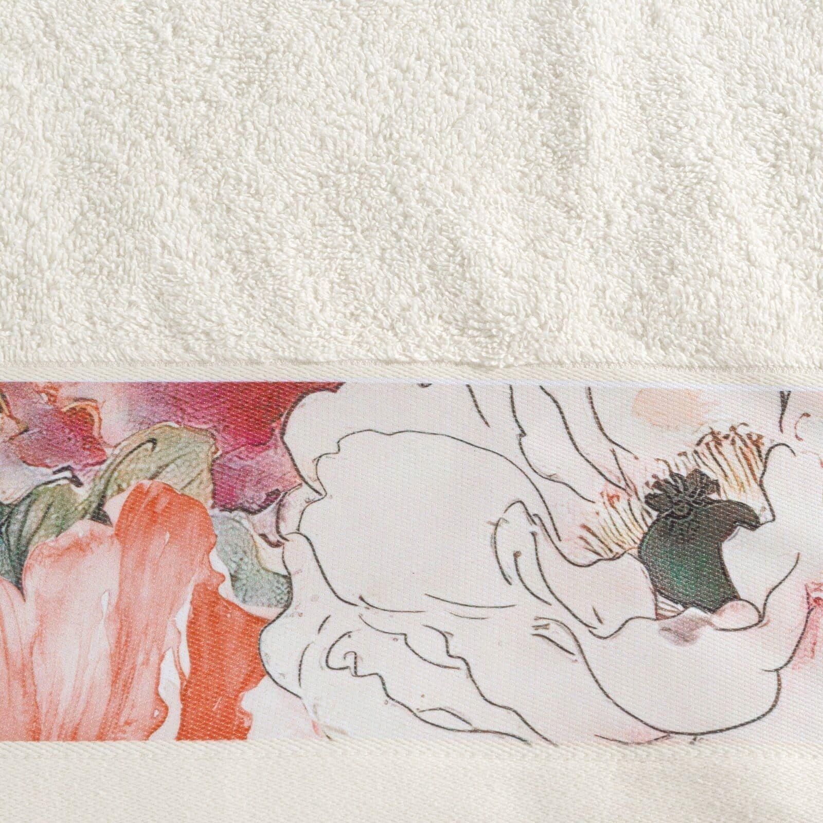 Ręcznik Chloe 50x90 kremowy kwiaty 485g/m2