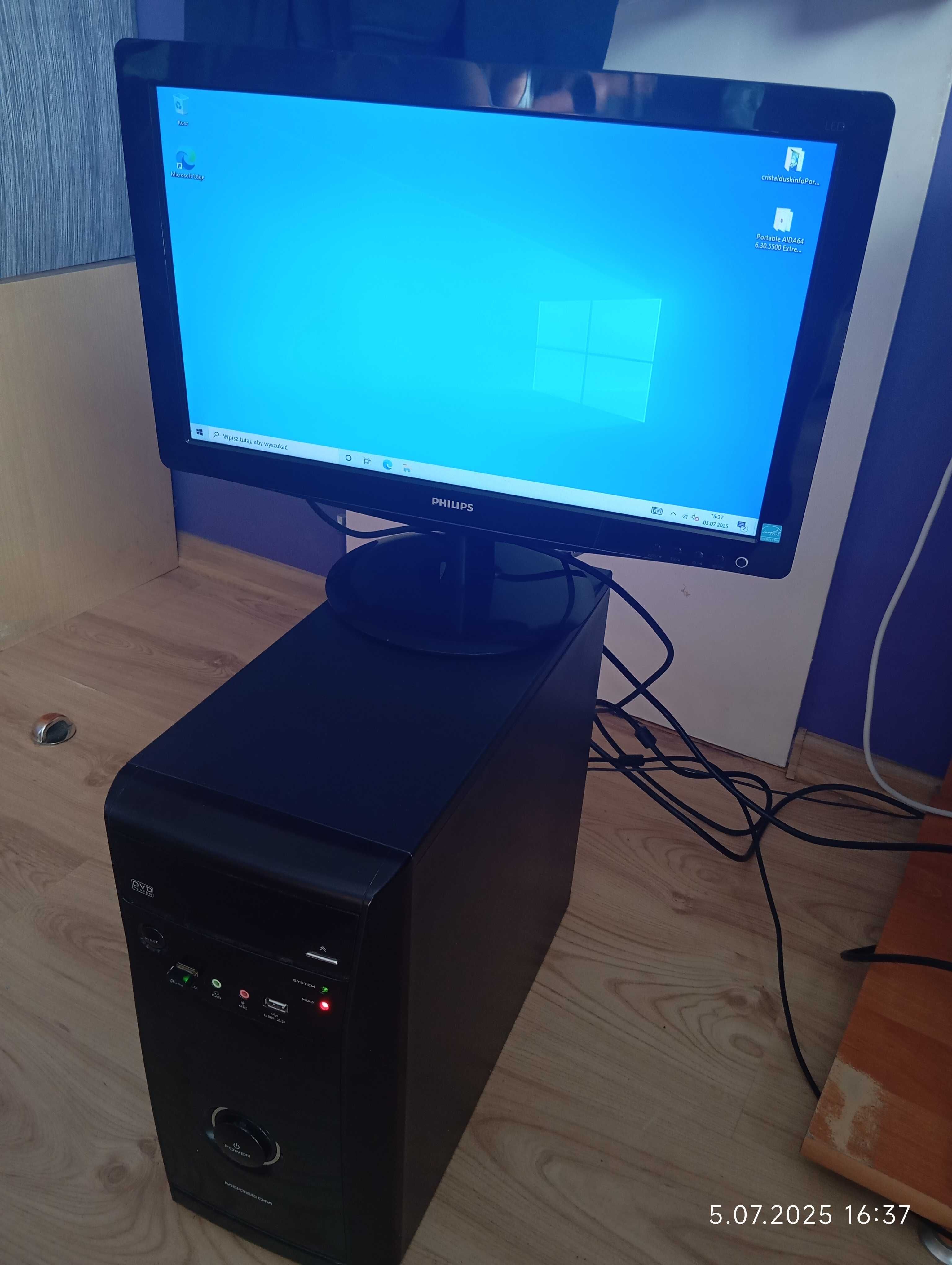 Komputer stacjonarny + monitor 18,5" LED Philips