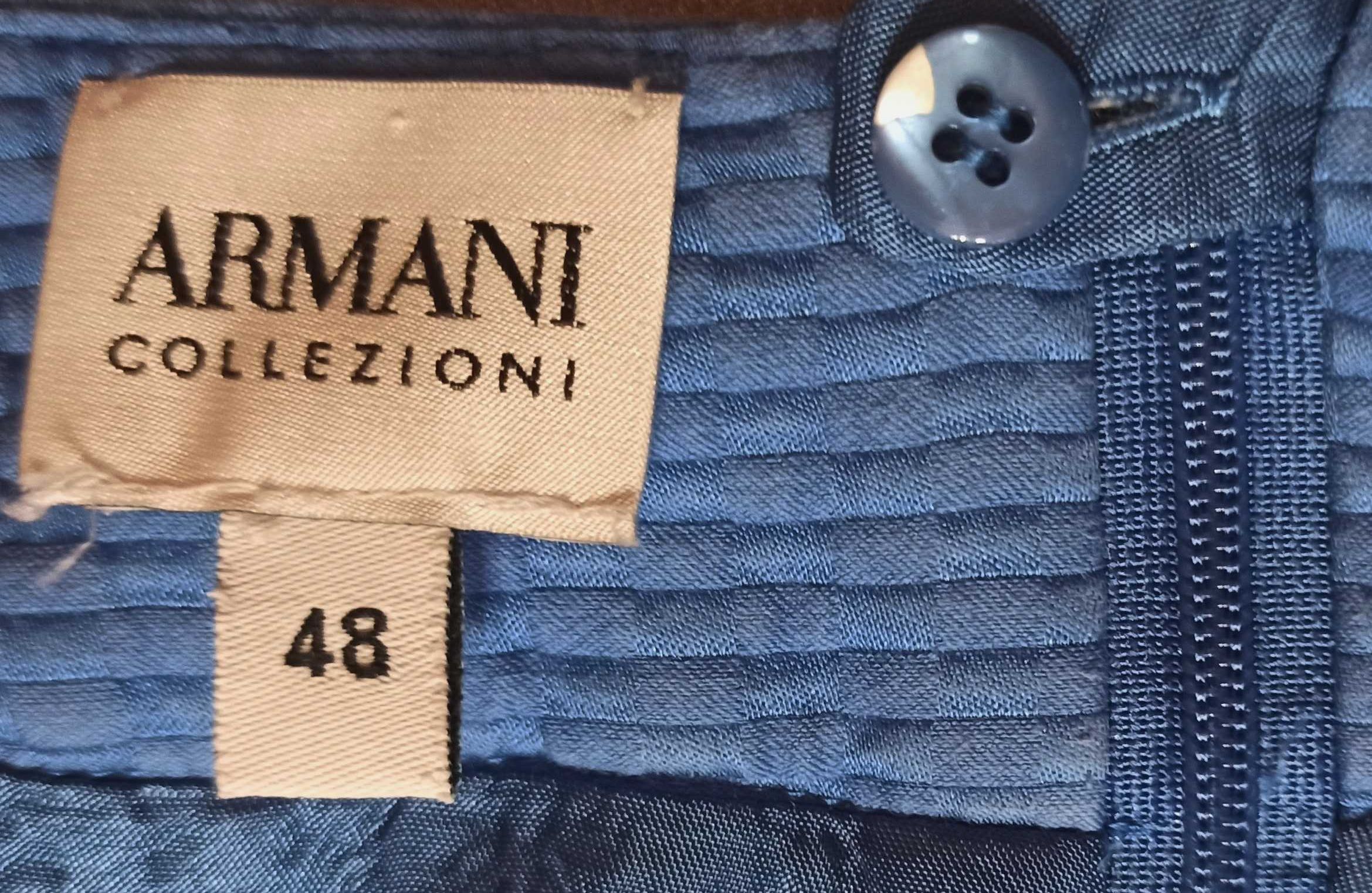 Bawełniany komplet żakiet + spódnica Armani Collezioni vintage retro