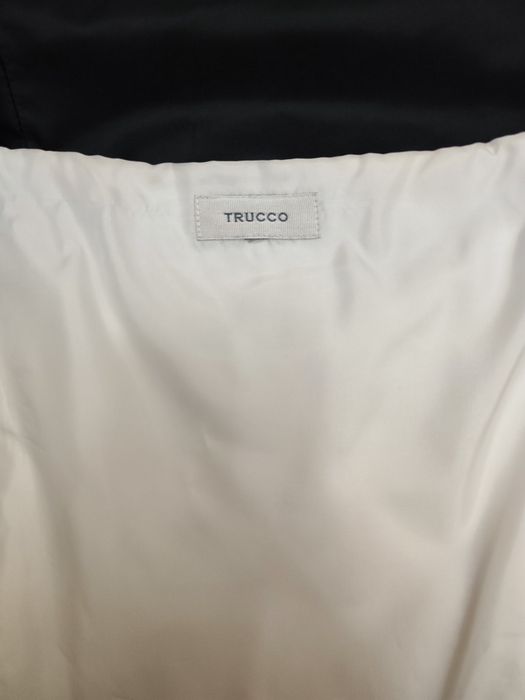 Elegante vestido de cerimónia/ trabalho, branco e preto da Trucco