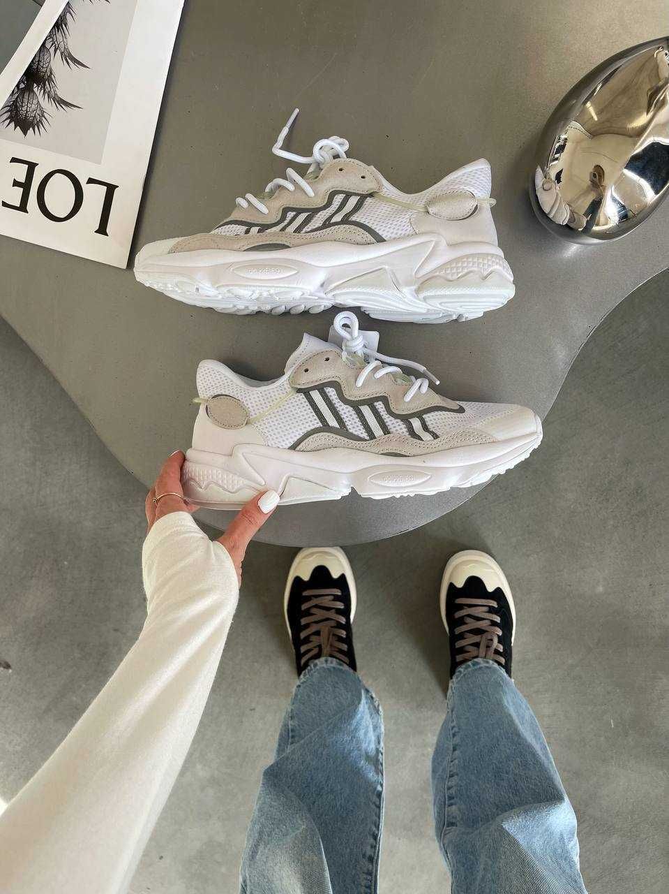 Кросівки Adidas Ozweego White Beige / кроси Адідас Озвего біло-бежеві