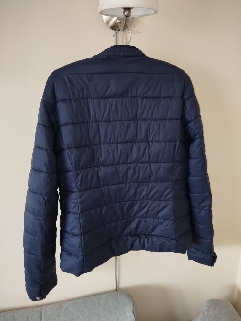 Granatowa pikowana kurtka wiosenna ocieplana XL 42