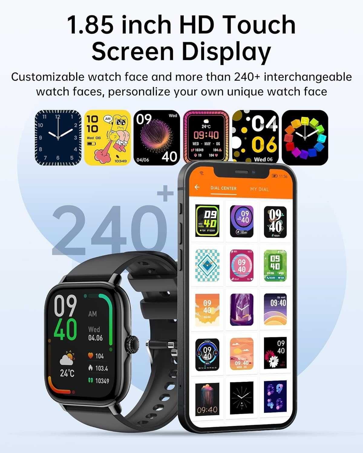 Inteligentny Zegarek, 1,85" Smartwatch Męski, LLKBOHA P72-V1.0 spp3