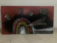 Quadro tons negro e vermelho