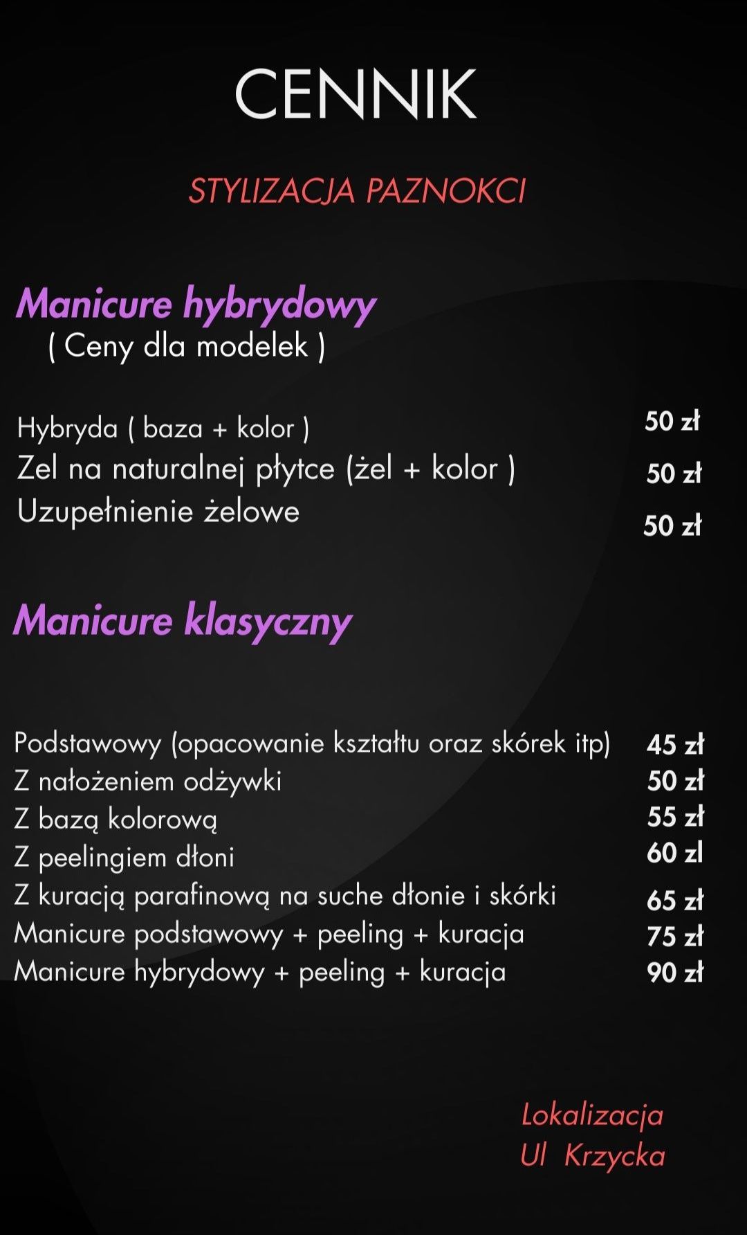 Stylizacja paznokci 50 zł