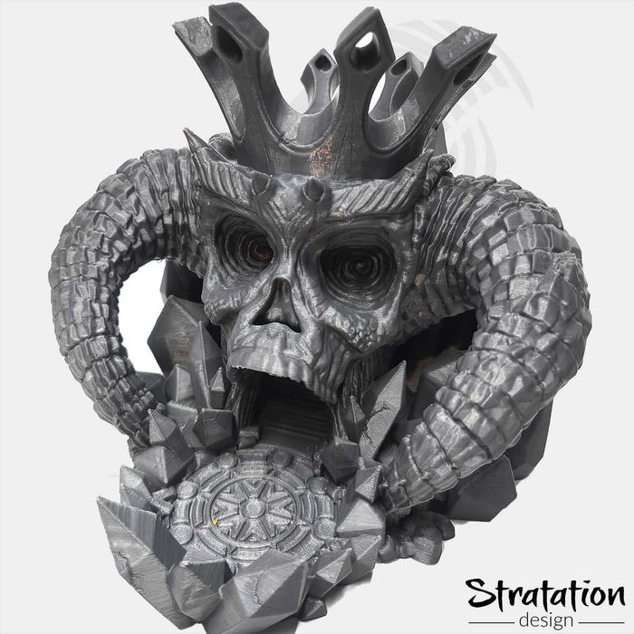 Demon King Skull Dice Tower 3D - Torre de Dados Épica p/ RPG