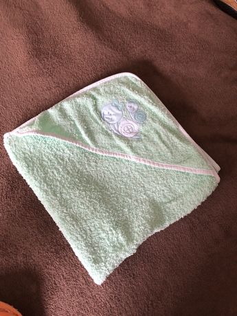 Новое детское махровое полотенце с капюшоном конверт для новородженных