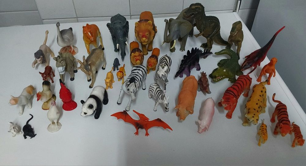 40 ANIMAIS MINIATURA SELVAGENS E DA QUINTA,BRINCAR.Casa,Quarto,Garagem