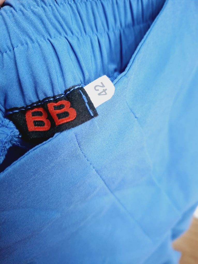 Niebieski garnitur damski marynarka żakiet spodnie BB l xl 40 42
