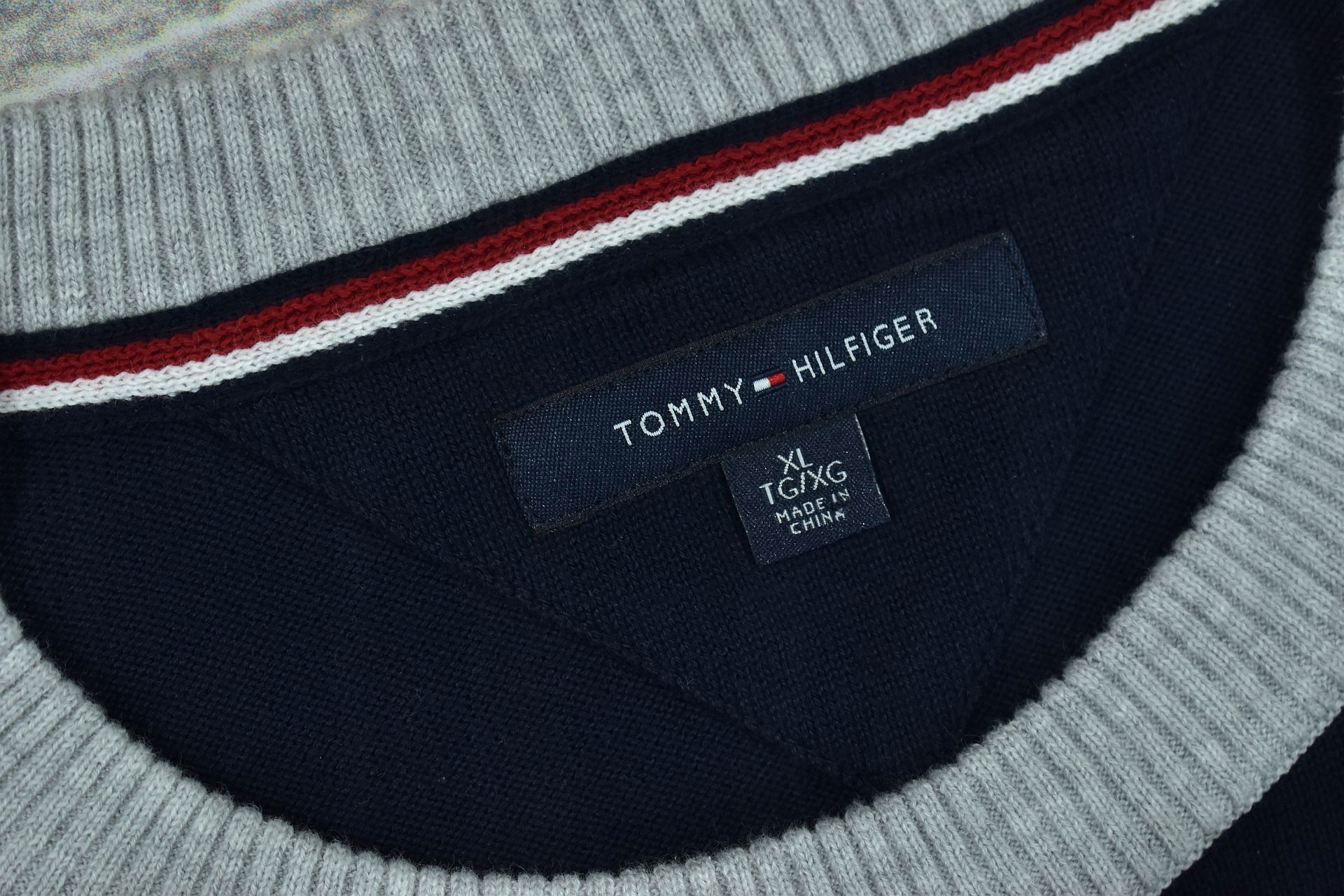 TOMMY HILFIGER Sweter Męski Premium Cotton Logo XL