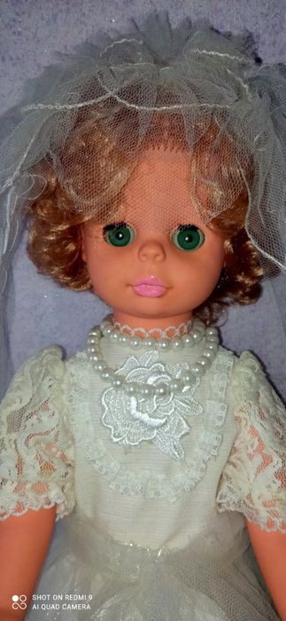 Кукла ГДР 60 см. Невеста. Свадебное платье.