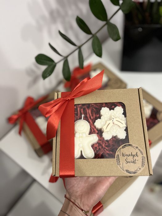 Świeca świeczka sojowa zestaw świec świateczny box