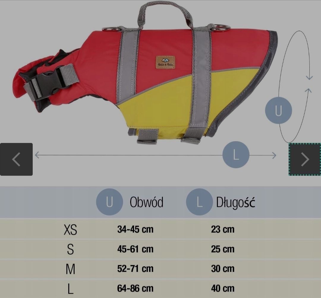 Kamizelka ratunkowa dla psa rozmiar L