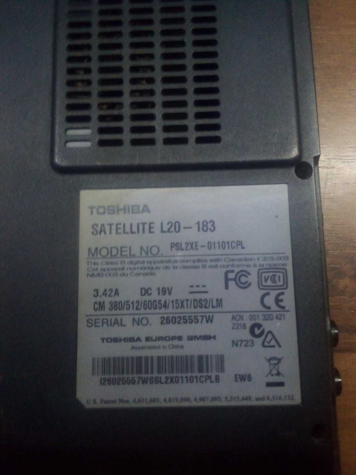 Ноутбук Toshiba satelite L20 183