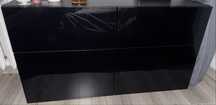 Komoda Besta selsviken front czarny połysk 120x40x64