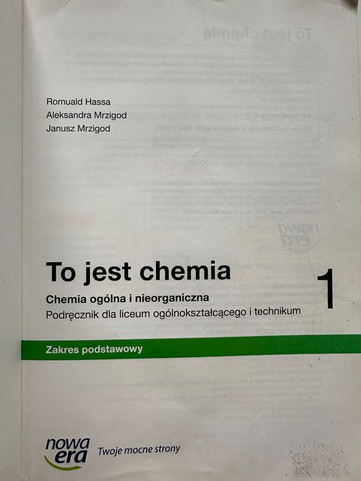 To jest chemia klasa 1, Nowa Era, zakres podstawowy