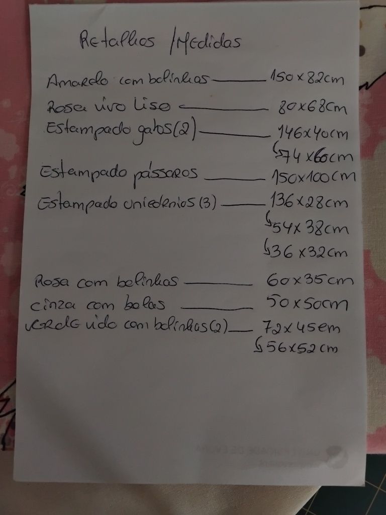 Pack com 12 retalhos de tecido