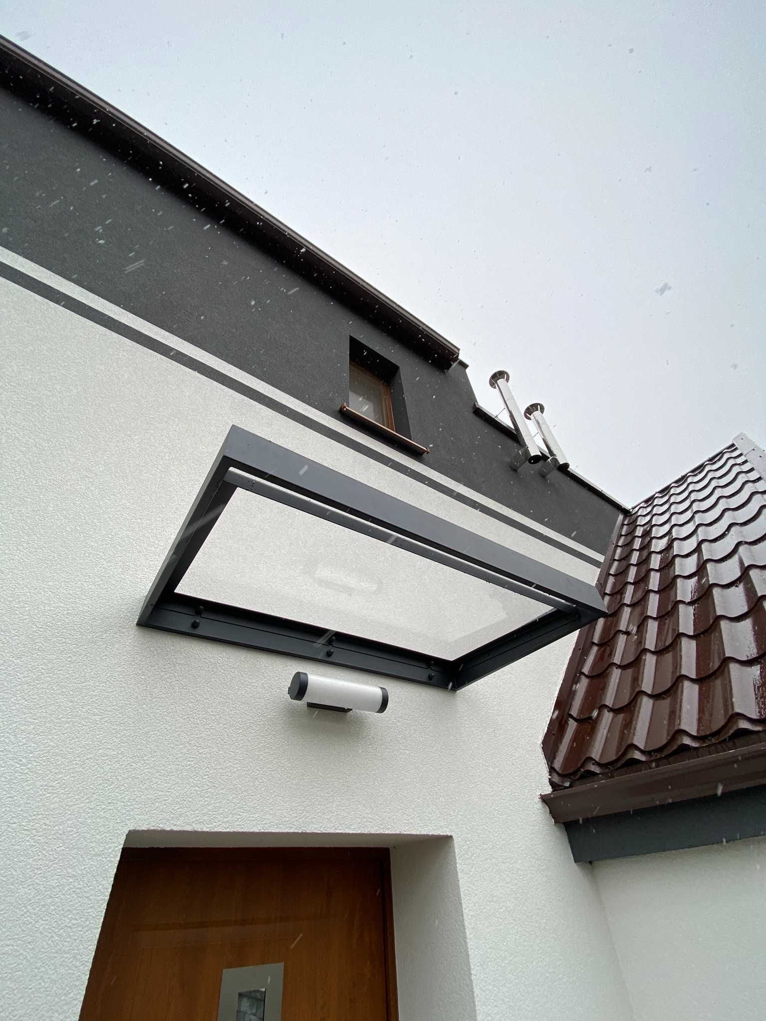Nowoczesny Daszek nad drzwi Zadaszenie DOWOLNY wymiar kolor WYSYŁKA