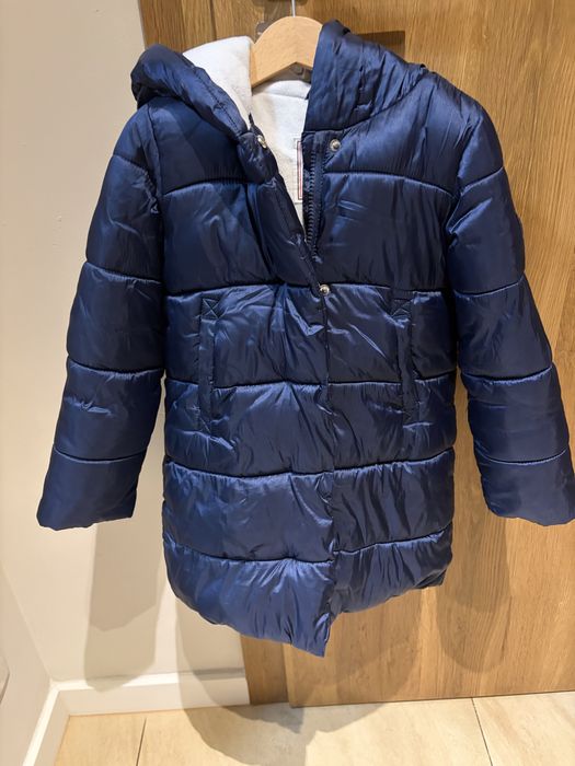 Kurtka zimowa dluga dla dziewczynki 6-7