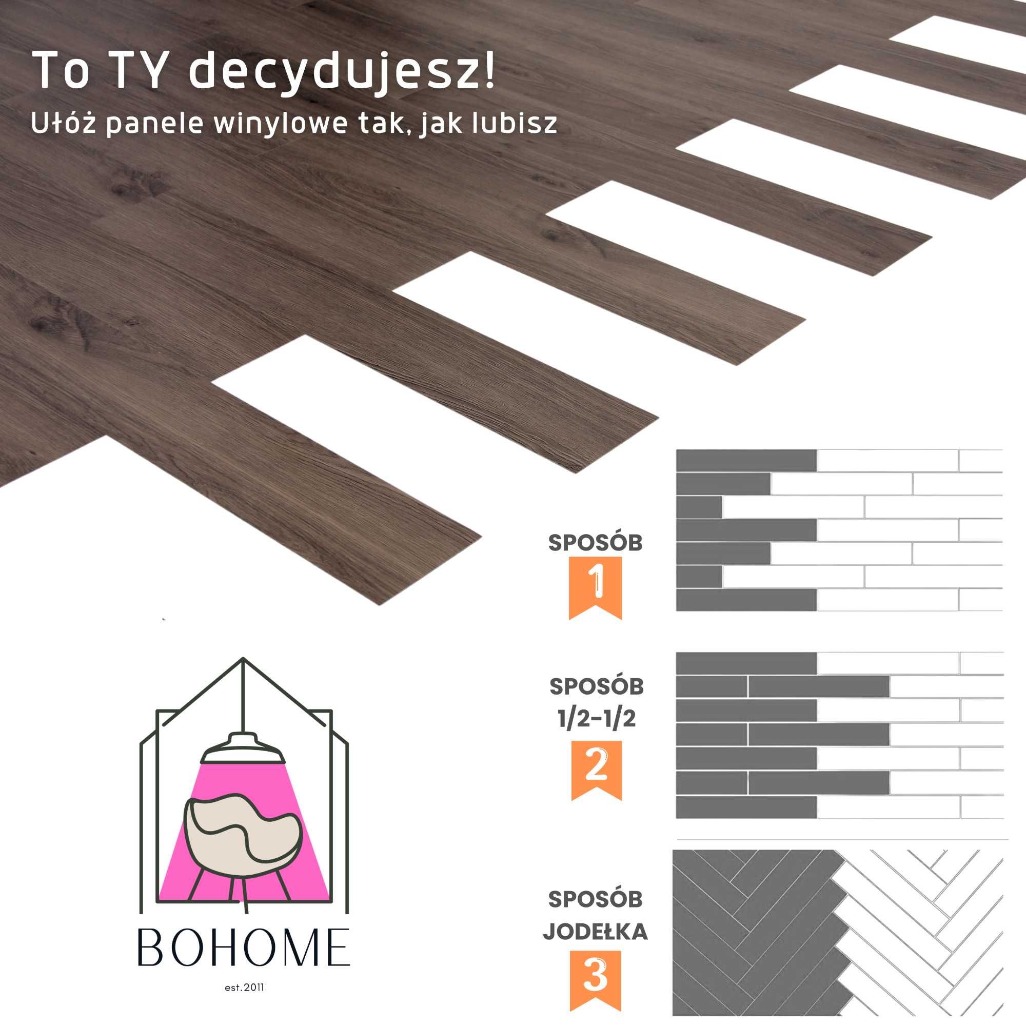 Panele Winylowe Brąz Dąb 5 m² Naklejki Deski Podłogowe jak Drewno 7-05