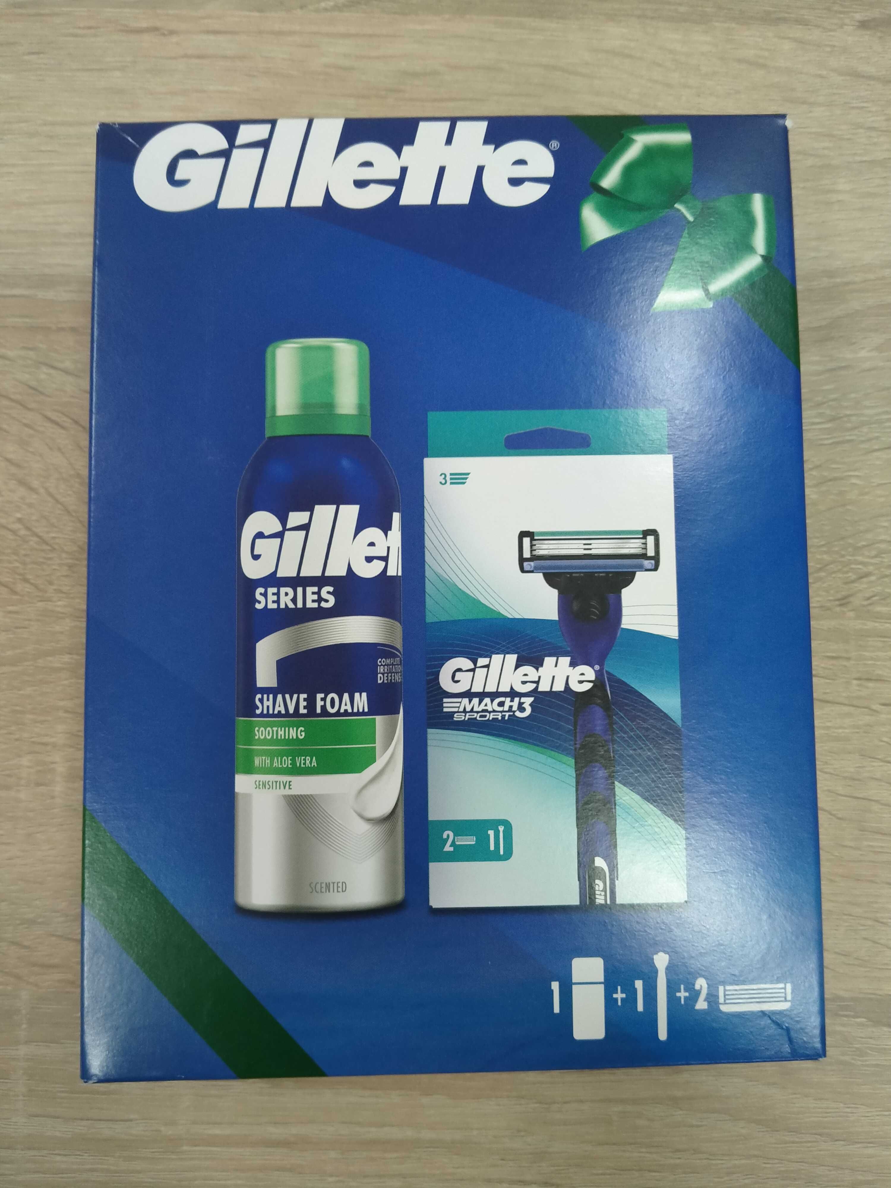 Gillette Zestaw, Maszynka Mach 3 Sport, 2 Nożyki plus Pianka