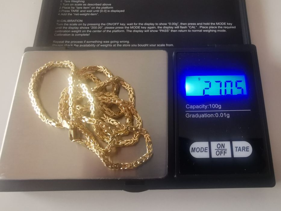 Złoty Łańcuszek Pełny  splot Królewski 27.05 g Nowy